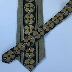 Conte di Milano silk art deco vintage mens necktie
